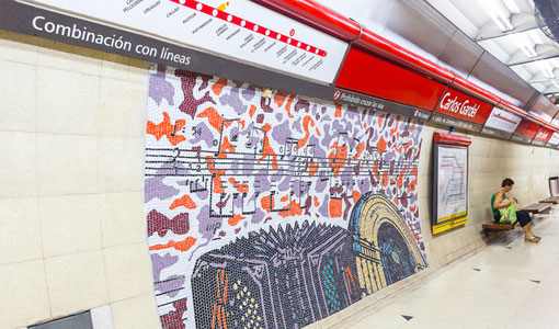 La figura de Carlos Gardel está presente en distintas estaciones del subte La figura de Carlos Gardel está presente en distintas estaciones del subte