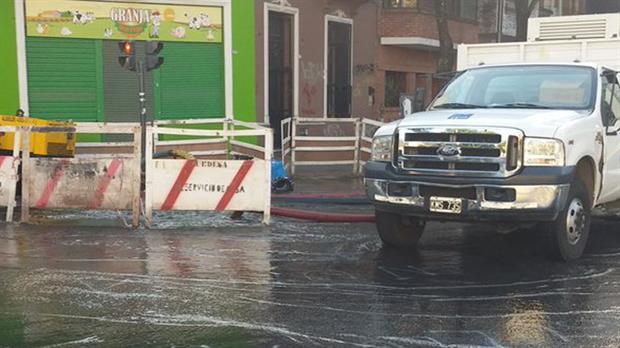 Flores sin agua por un problema en la reparación de una cañería Flores sin agua por un problema en la reparación de una cañería