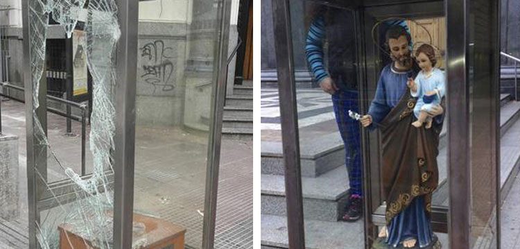 Destrozaron la imagen de San José en la Basílica Destrozaron la imagen de San José en la Basílica