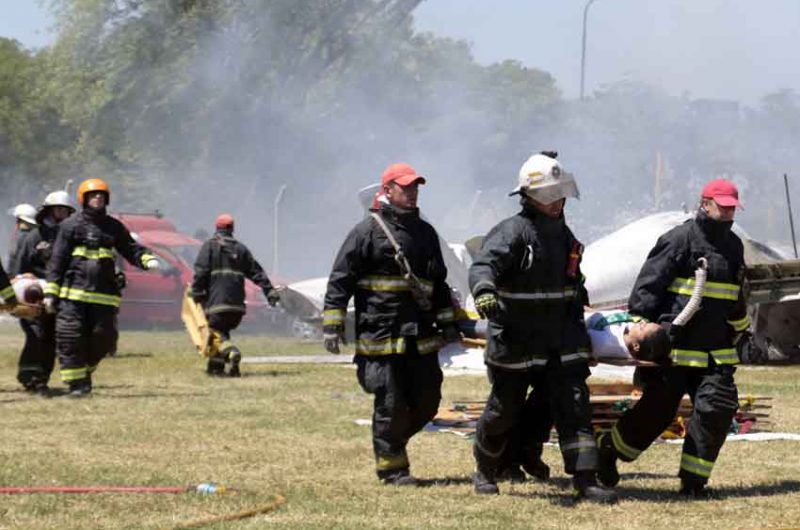 Simulacro de incidentes de los Bomberos de la Ciudad