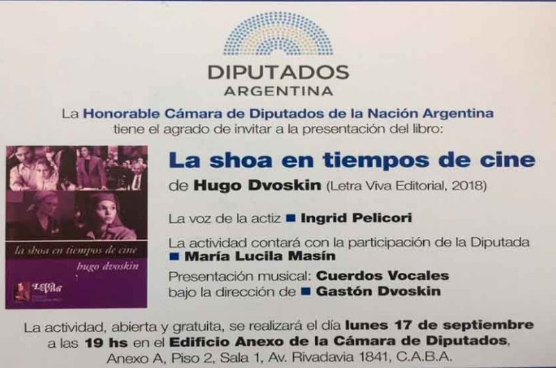 Presentación del libro “La shoa en tiempos de cine” de Hugo Dvoskin Presentación del libro “La shoa en tiempos de cine” de Hugo Dvoskin