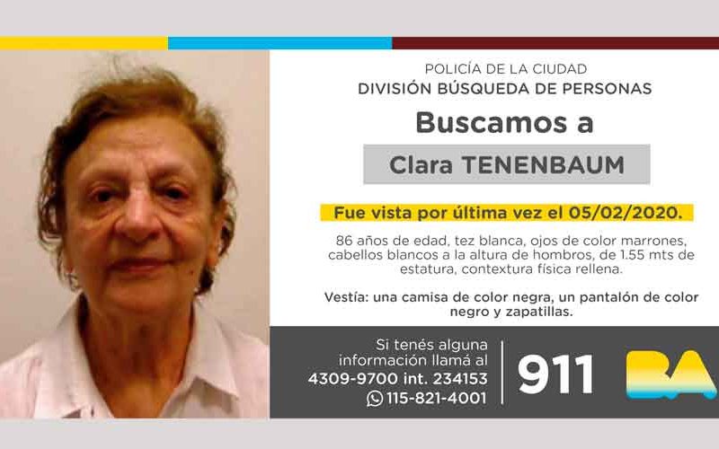 Búsqueda de persona – Clara Tenenbaum