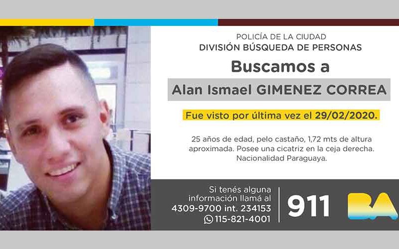 Búsqueda de persona – Alan Ismael Giménez Correa Búsqueda de persona – Alan Ismael Giménez Correa