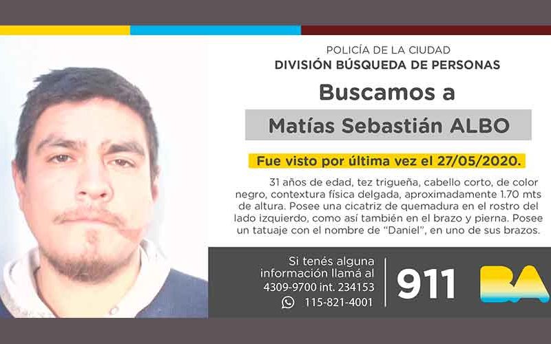 Búsqueda de persona – Matías Sebastián Albo Búsqueda de persona – Matías Sebastián Albo