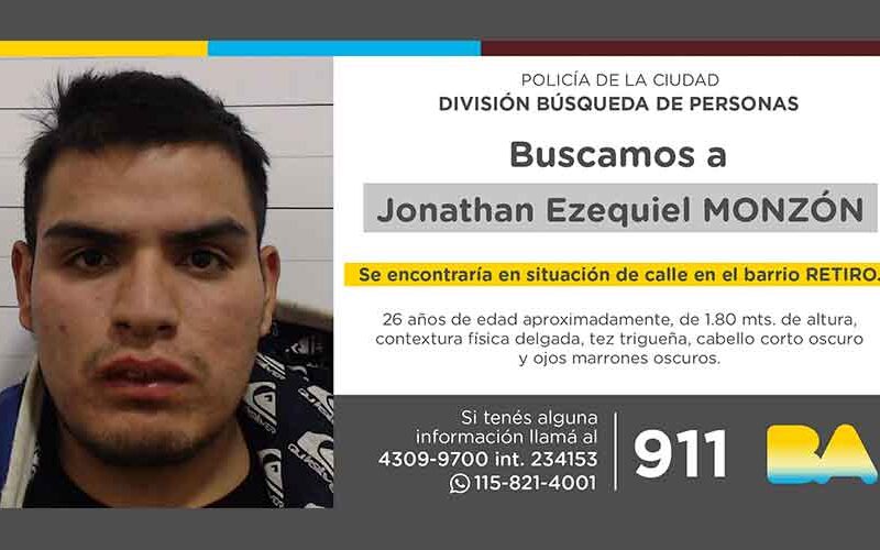 Búsqueda de persona – Jonathan Ezequiel Monzón Búsqueda de persona – Jonathan Ezequiel Monzón
