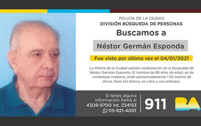 Búsqueda de persona – Néstor Germán Esponda