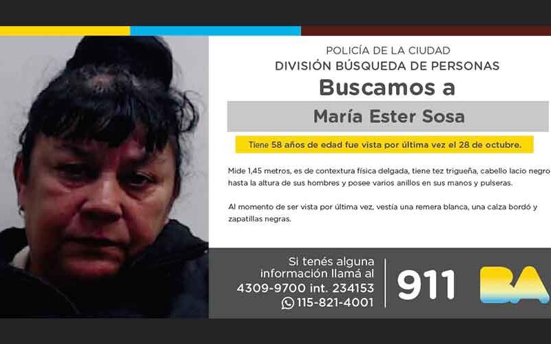 Búsqueda de persona – María Ester Sosa Búsqueda de persona – María Ester Sosa