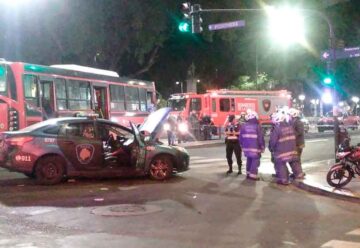 Tránsito: Chocaron un colectivo y un patrullero en Flores