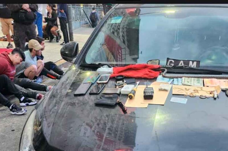 Cae banda de chilenos en el Centro con auto robado